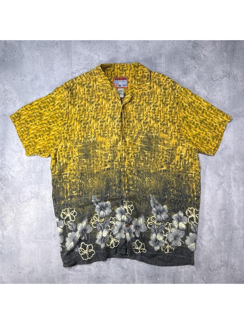 Y2K Bugle Boy Surf Hawaii Button Up Yellow Shirt